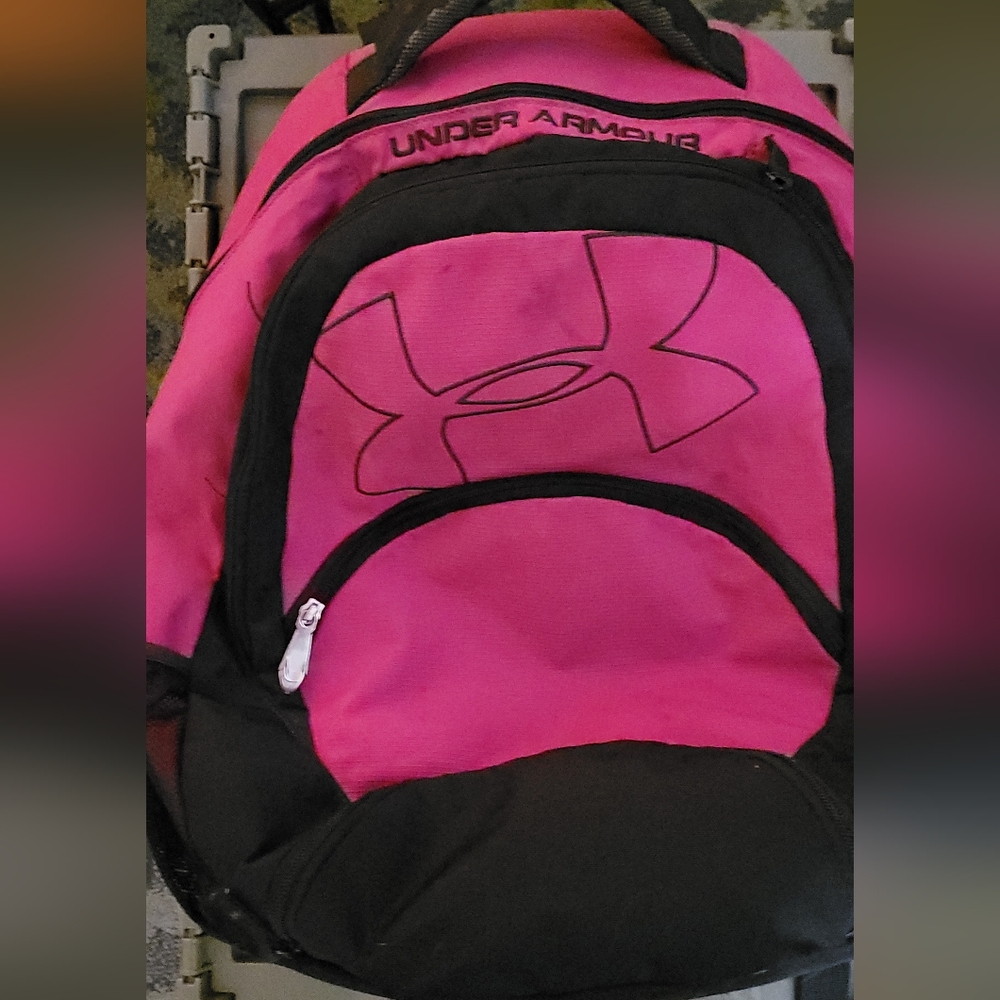 Under Armour Black and Pink Backpack